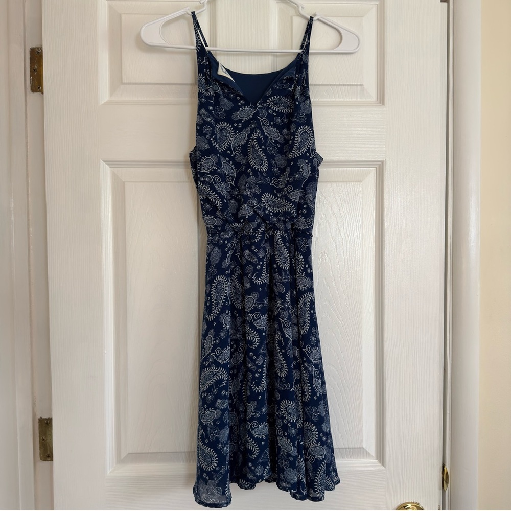 Blue Rain Navy Paisley Dress